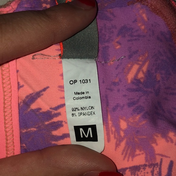 OP reversible bikini - purple peach and palm trees - Picture 3 of 4